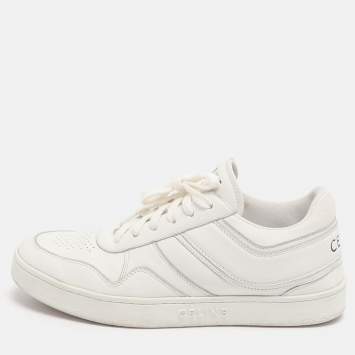 Pre Owned Celine Size 39 White Leather Lace Up Sneakers