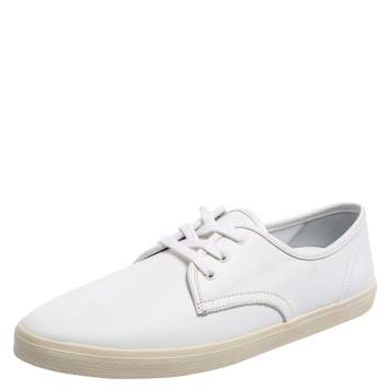 Pre Owned Celine White Leather Felix Low-Top Sneakers Size 39