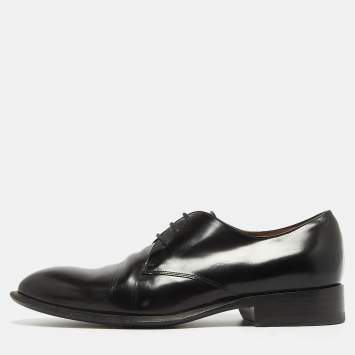 Pre Owned Celine Black Leather Lace Up Derby Size 38