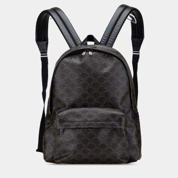 Pre Owned Medium Triomphe Coated Canvas Backpack