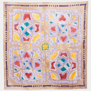 Pre Owned CH Carolina Herrera Multicolor Printed Silk Scarf