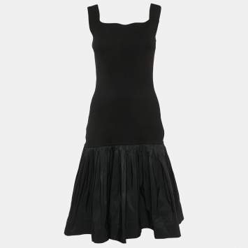 Pre Owned CH Carolina Herrera Black Jersey Sleeveless Short Dress S