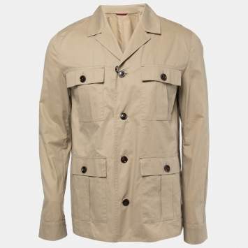 Pre Owned CH Carolina Herrera Beige Cotton Button Front Jacket M