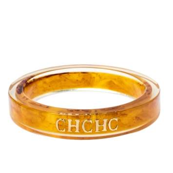Pre Owned CH Carolina Herrera Orange Resin Bangle Bracelet