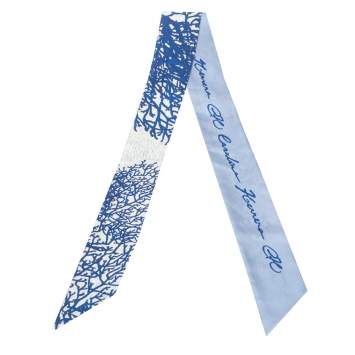 Pre Owned CH Carolina Herrera Blue Printed Silk Bandeau Scarf