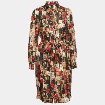 Pre Owned CH Carolina Herrera Multicolor Silk Shirt Dress M
