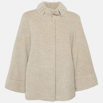 Pre Owned CH Carolina Herrera Beige Wool Coat S