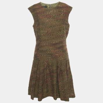 Pre Owned CH Carolina Herrera Green Knit Sleeveless Short Dress L