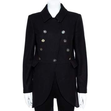 Pre Owned CH Carolina Herrera Black Wool Coat M
