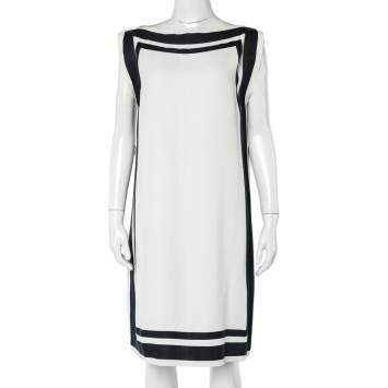 مملوكة مسبقًا CH Carolina Herrera Monochrome Crepe Tunic Dress S