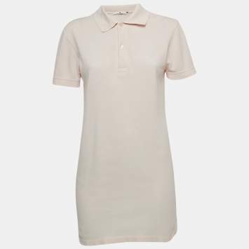 Pre Owned CH Carolina Herrera Light Pink Cotton Mini Polo Dress S