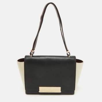 Pre Owned CH Carolina Herrera Tri Color Leather Flap Shoulder Bag