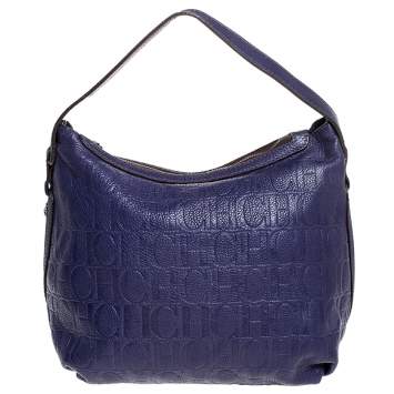 Pre Owned CH Carolina Herrera Purple Leather Expandable Hobo