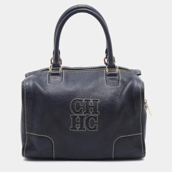 Pre Owned CH Carolina Herrera Black Leather Satchel