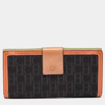 Pre Owned CH Carolina Herrera Multicolor Monogram Canvas and Leather Continental Wallet