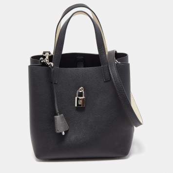 Pre Owned CH Carolina Herrera Black Leather Small Matryoshka Locked Shoulder Bag