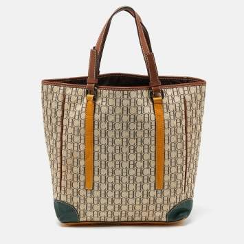 Pre Owned CH Carolina Herrera Multicolor Monogram Canvas and Leather Tote