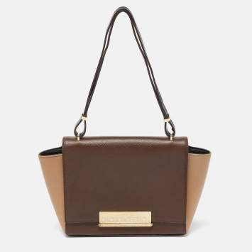 Pre Owned CH Carolina Herrera Tri Color Leather Casati Shoulder Bag