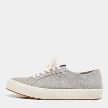 Pre Owned CH Carolina Herrera Grey Fabric Low Top Sneakers Size 39