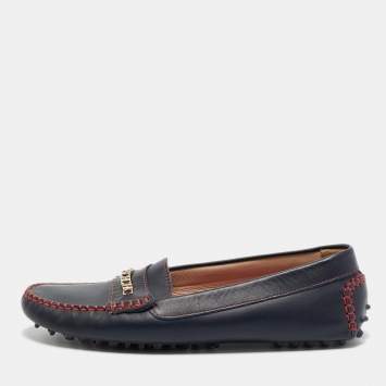 Pre Owned CH Carolina Herrera Black Leather Loafers Size 40