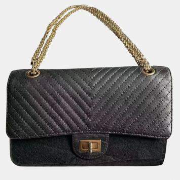Pre Owned Chanel Black 2.55 Small Flap Bag