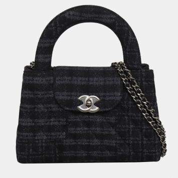 Pre Owned Printed Denim Pre-Fall 2024 Mini Kelly Shopper Bag