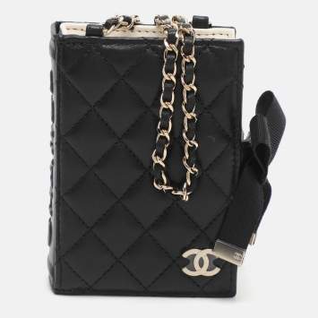 Pre Owned Chanel Paris-Le19m Black Quilted Leather Card Case