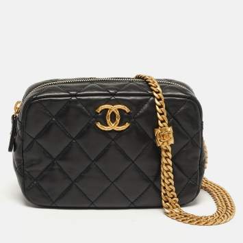 مملوكة مسبقًا Chanel Camera Case Mini Black Quilted Leather Bag