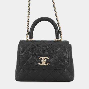 مملوكة مسبقًا Chanel Coco Handle 2WayChain shoulder Black Caviar Leather Size Mini