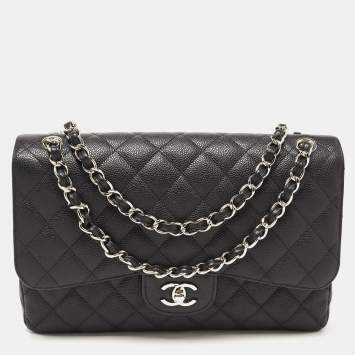 CHANEL Classic Jumbo Double Flap Bag Cream Caviar Leather – ALB