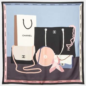 Pre Owned Chanel Multicolor Bags Print Silk Square Scarf