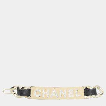 Chanel Logo Crystal Hairclip