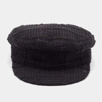 Chanel Black Fantasy Tweed Cap M