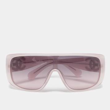 Pre Owned Chanel Pink 1734/S1 Shield Sunglasses