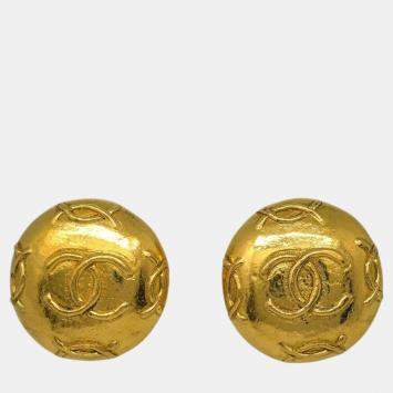 Pre Owned Chanel Button Clip-On Earrings 