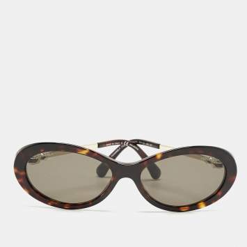 Chanel Tortoise Brown Polarized 5428-H Pearl Oval Sunglasses