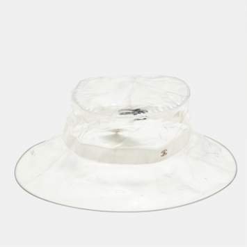 Chanel Transparent Rain Boater Hat L