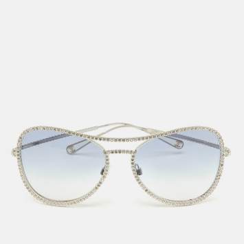 Chanel Blue Gadient CC Crystals 71108 Aviator Sunglasses
