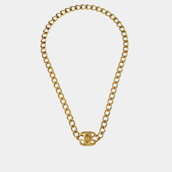 Chanel Turnlock Gold Chain Necklace