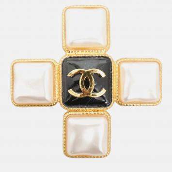 Pre Owned Chanel CC Cross Square Brooch