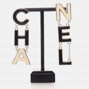 Pre Owned Chanel Logo Drop Earrings