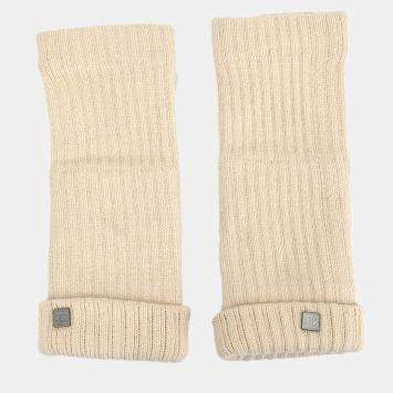 Pre Owned Chanel Gloves Sport Line White Cashmere