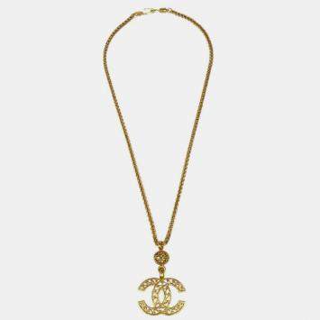 Pre Owned Chanel Gold CC Chain Pendant Necklace