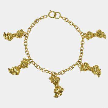 Pre Owned Chanel Bow Chain Necklace Gold