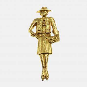 Pre Owned Chanel Mademoiselle Brooch Gold