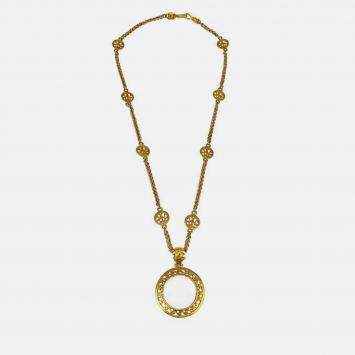 Pre Owned Chanel Loupe Chain Necklace Gold