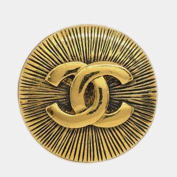 Pre Owned Chanel Gold Medallion Brooch Pin