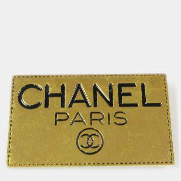 Pre Owned Chanel Plate Brooch Pin Gold