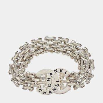 Pre Owned Chanel CC Bracelet Silver