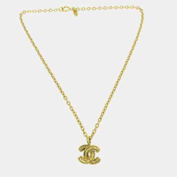 Pre Owned Chanel Cc Chain Pendant Necklace Gold